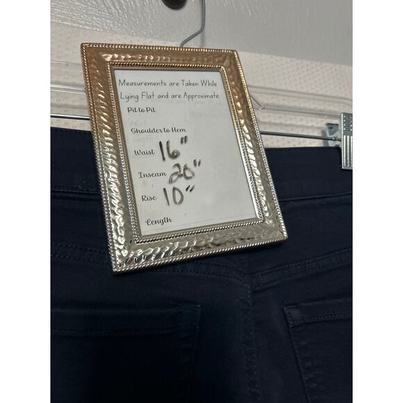 Liz Claiborne Classic Fit Capri Pants Navy Blue Stretch Cotton Blend Size 10 - Picture 9 of 10